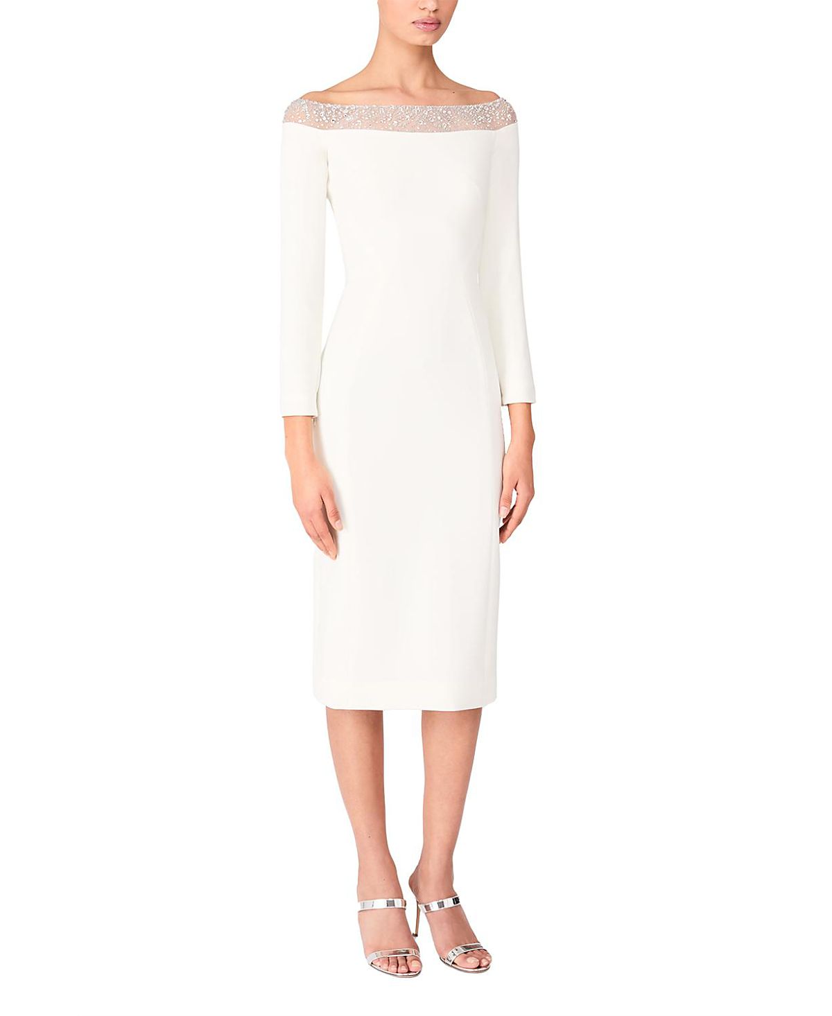 Jenny Packham Calypso Off-the-Shoulder Midi Dress
