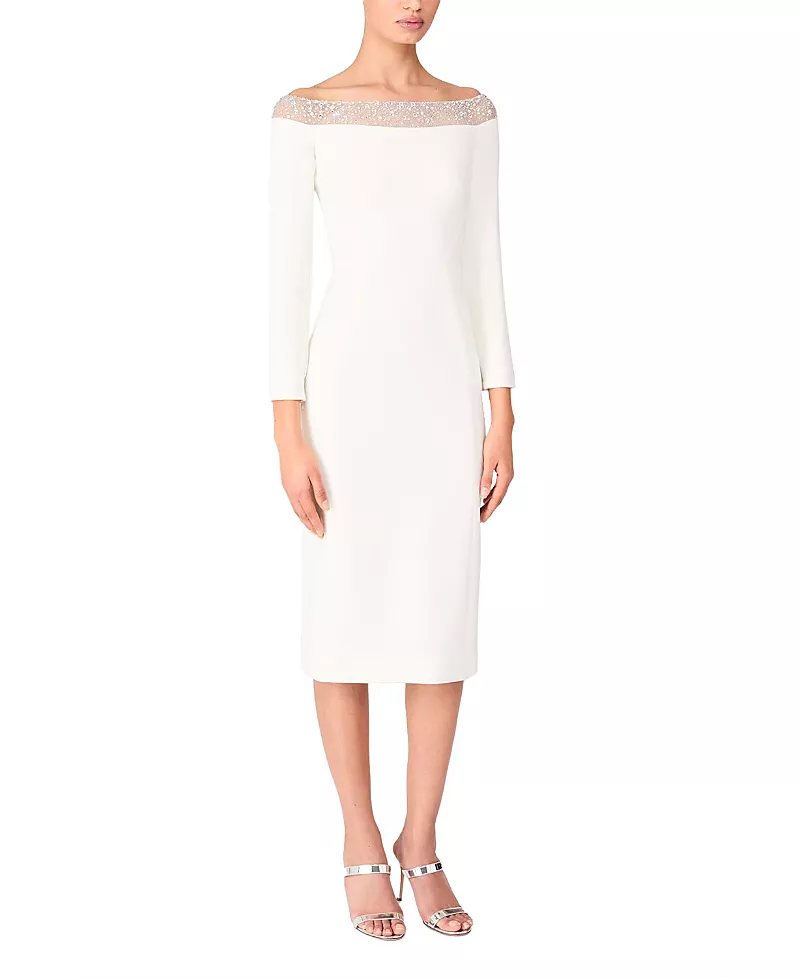 Jenny Packham Calypso Off-the-Shoulder Midi Dress