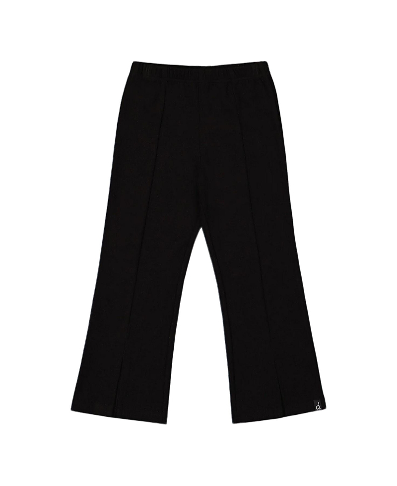 Deux Par Deux Ribbed Leggings Bootleg With Slit In Black