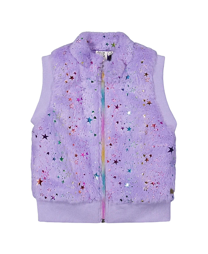 Deux par Deux Girls' Faux Fur Zipped Vest - Little Kid
