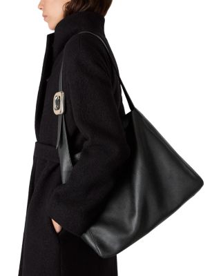 Mabel Buckle Detail Leather Tote Bag