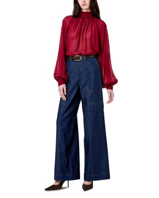 Solene Mock Neck Draped Top