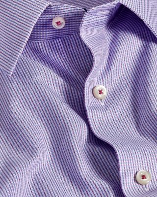 Slim Fit Textured Micro Dobby Dress Shirt