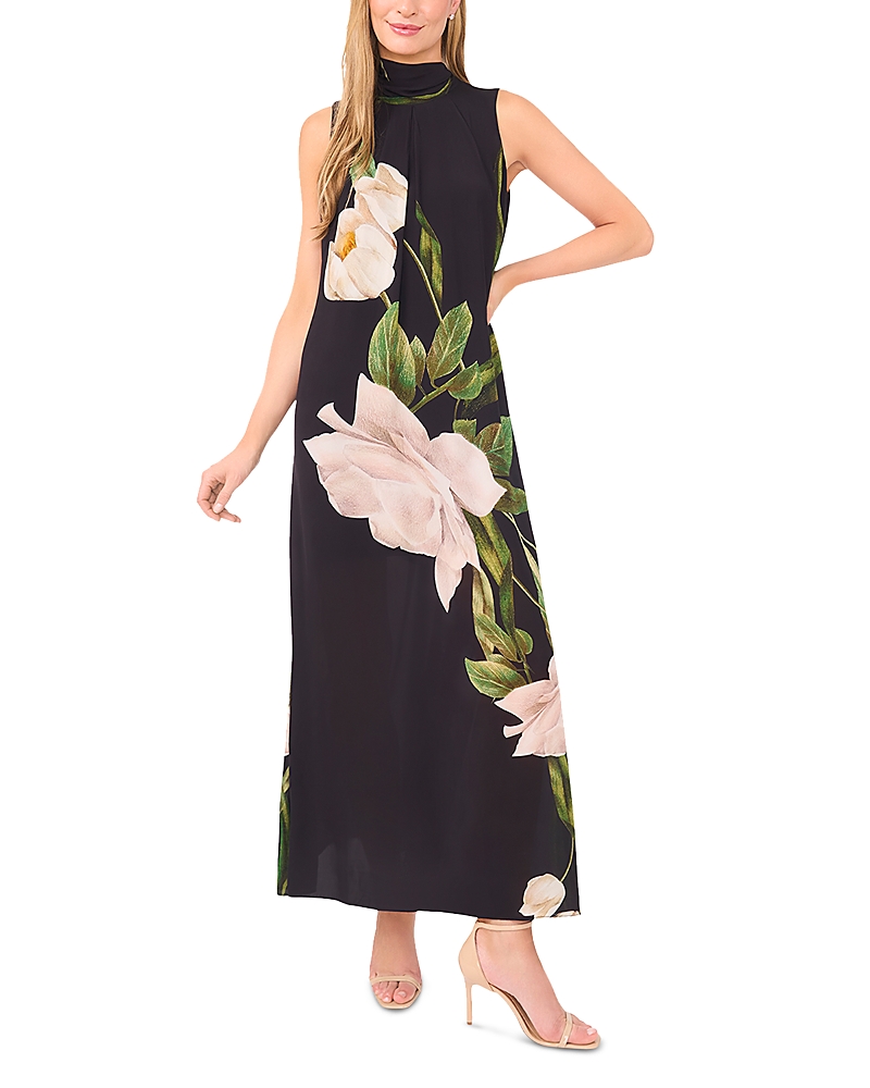 Ted Baker Mock Neck Sleeveless Maxi Dress In Black