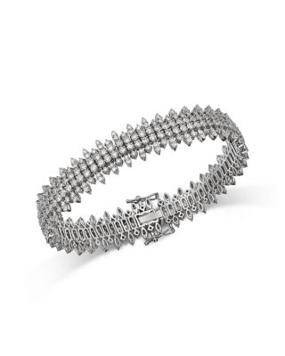 Luxe Collection Diamond Statement Bracelet in 14K White Gold, 10.0 tcw