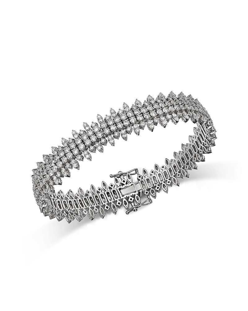 Bloomingdale's Fine Collection Luxe Collection Diamond Statement Bracelet in 14K White Gold, 10.0 tcw