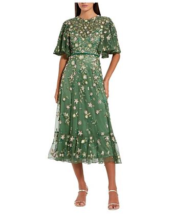 white christmas dresses Ladivine Tea Length Party Dress CD0187W Off White / Medium main image 0