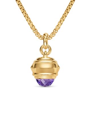 Renaissance&reg; Amulet in 18K Yellow Gold with Amethyst, Pink Tourmaline and Tsavorites, 29mm 