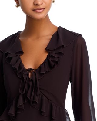 Ruffle Long Sleeve Mini Dress - Exclusive