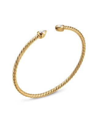 Modern Renaissance&reg; Pear Cablespira&reg; Bracelet in 18K Yellow Gold with Diamonds, 2.6mm