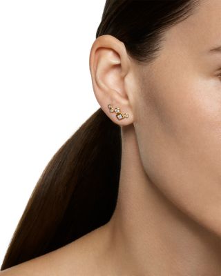 Petite Modern Renaissance&reg; Climber Earrings in 18K Yellow Gold with Diamonds, 15mm
