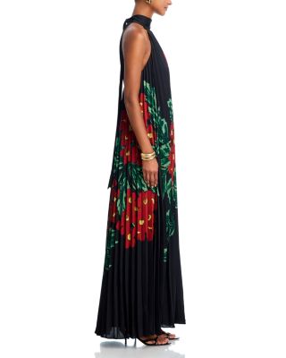 Lester Pleated Halter Dress