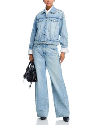 High Rise Wide Leg Jeans in Diamonds In The Sky