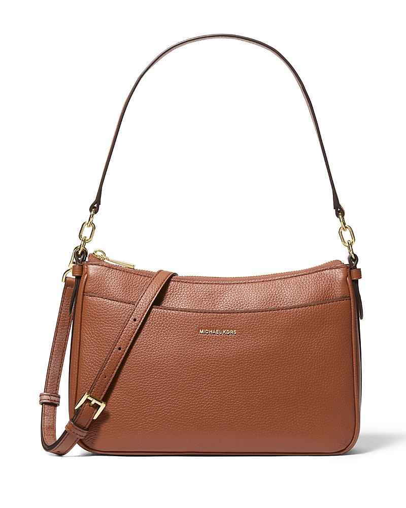 Michael Kors Jet Set Medium Top Zip Pochette Crossbody In Brown