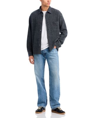 Cotton Blend Waffle Textured Button Down Shirt