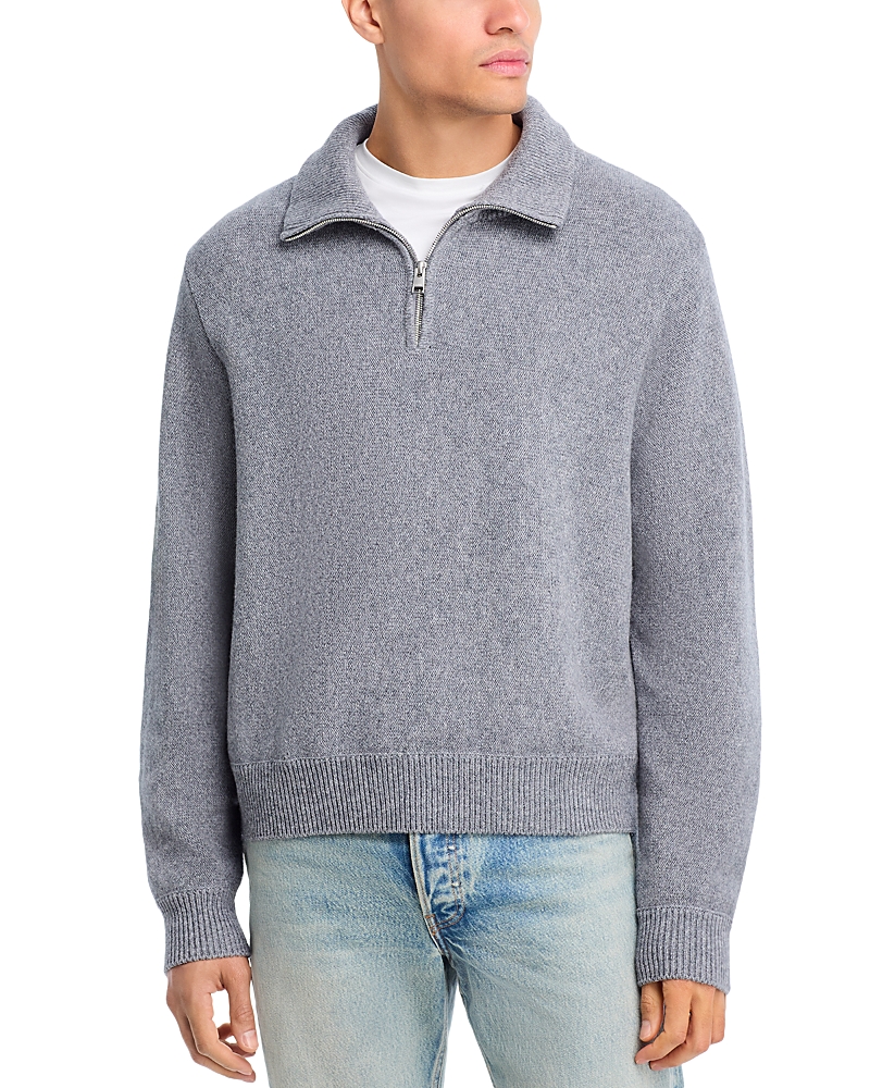 Frame Wool & Cotton Zip Up Sweater