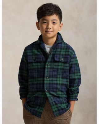 Boys' Plaid Cotton Flannel Camp Shirt - Big Kid
