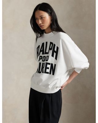 Satin Logo Fleece Crewneck Sweatshirt