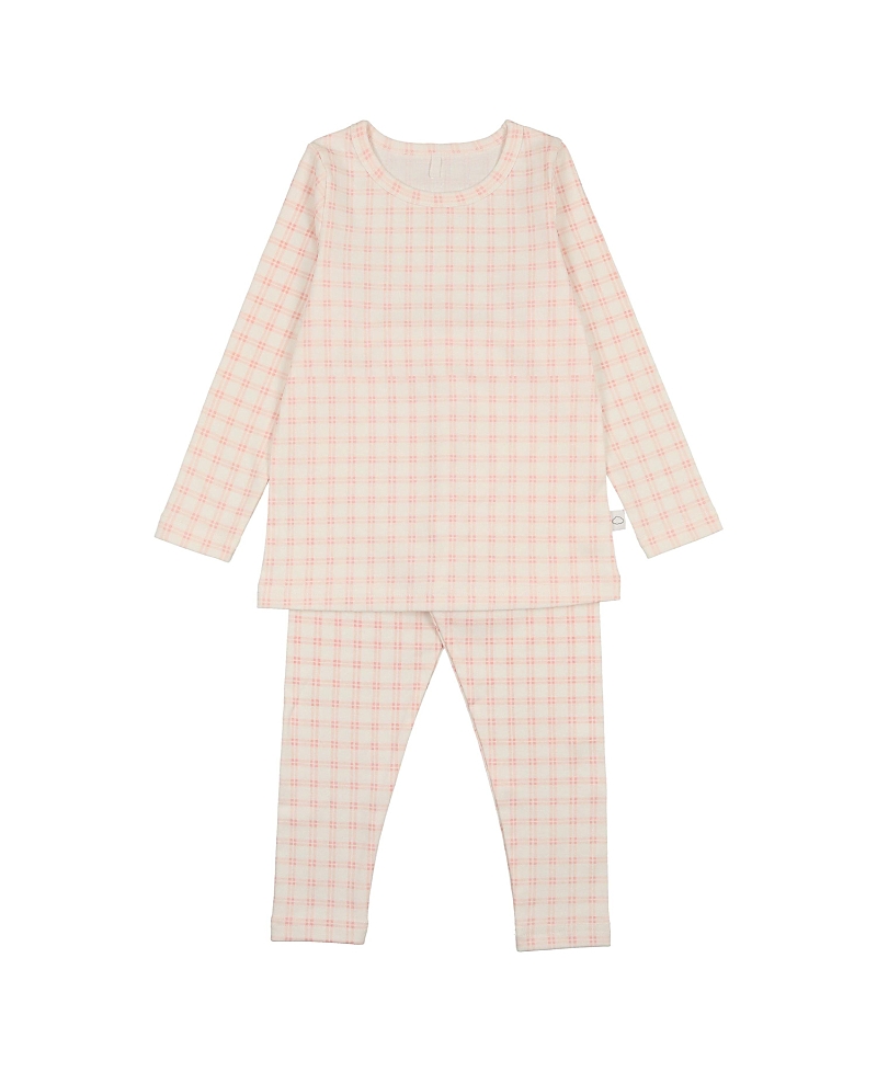 Pouf Baby Girls' Grid Pj Set - Baby In Pink