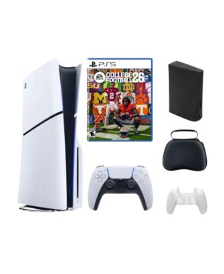 PlayStation 5 Slim Disc Bundle with College Football 26 Game and Accessories
