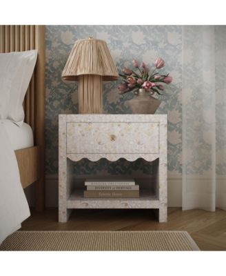 Piara Natural Mother of Pearl Inlaid Nightstand