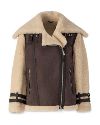 Rhoslyn Leather Shearling Moto Jacket