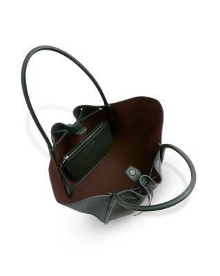 Large Ruched Leather Tote