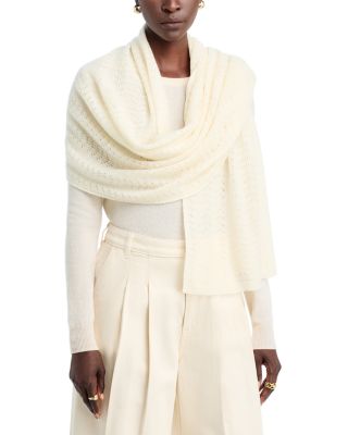 100% Cashmere Pointelle Oversized Blanket Scarf - Exclusive