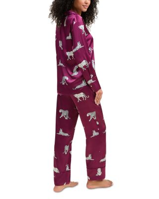 Silk Merlot Panther Pajama Set