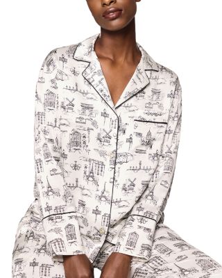 Silk Parisian Toile Pajama Set