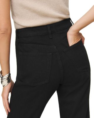 Cynthia High Rise Straight Jeans in Black