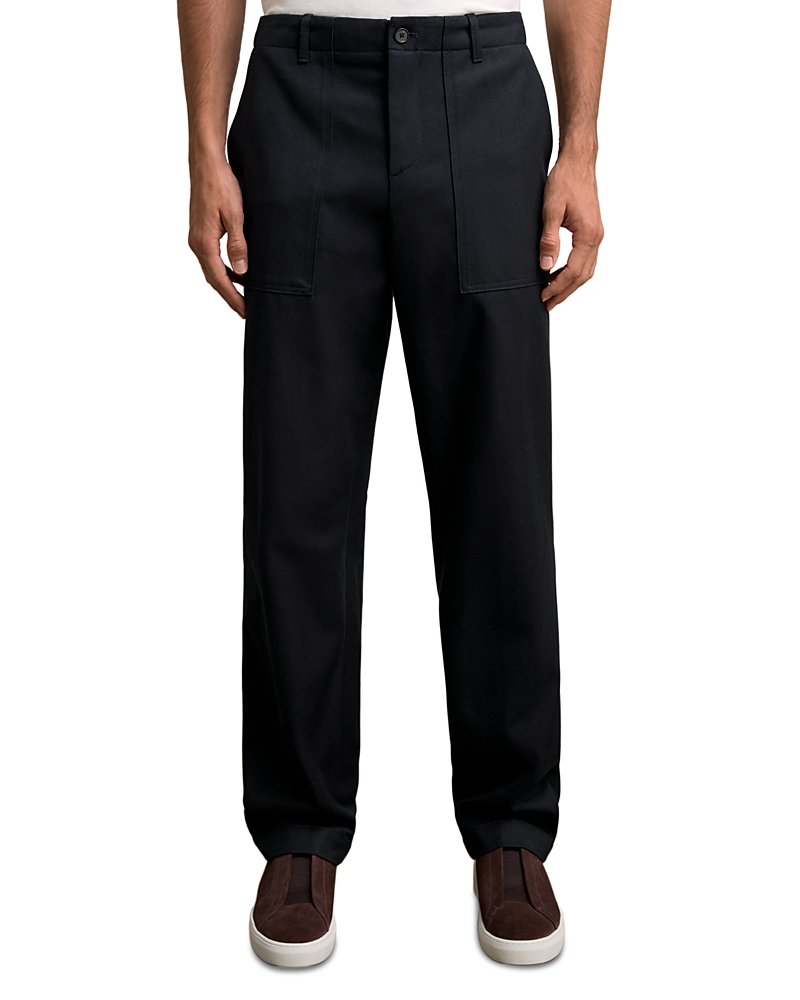 Reiss Preach Relaxed Fit Wide Leg Utility Pants In Blue