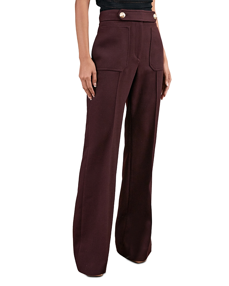 Reiss Lily High Rise Pants In Burgundy