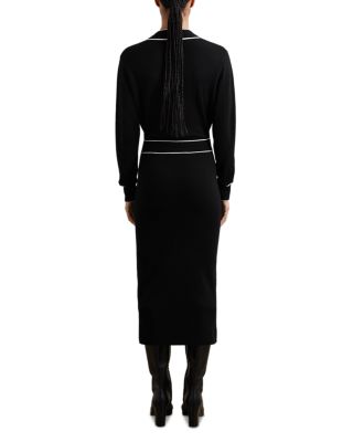 Petites Lorrie Button Front Knitted Midi Dress