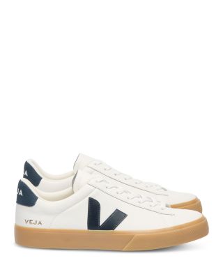 Men&#39;s Campo Low Top Leather Sneakers in White Nautical