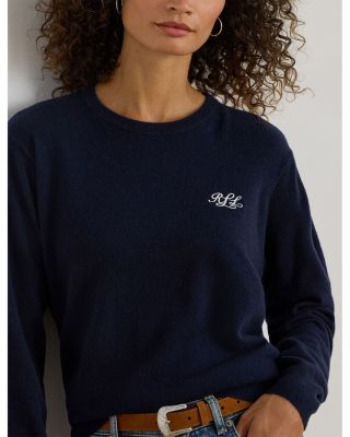 Embroidered Cashmere Crewneck Sweater