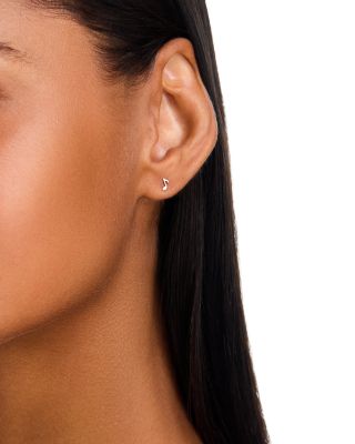 14K Yellow Gold Itty Bitty Symbols Music Note Single Stud Earring