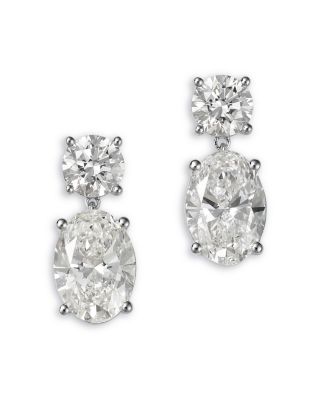 Luxe Collection Certified Lab Grown Diamond Classic Drop Earrings in 14K White Gold, 8.0 tcw