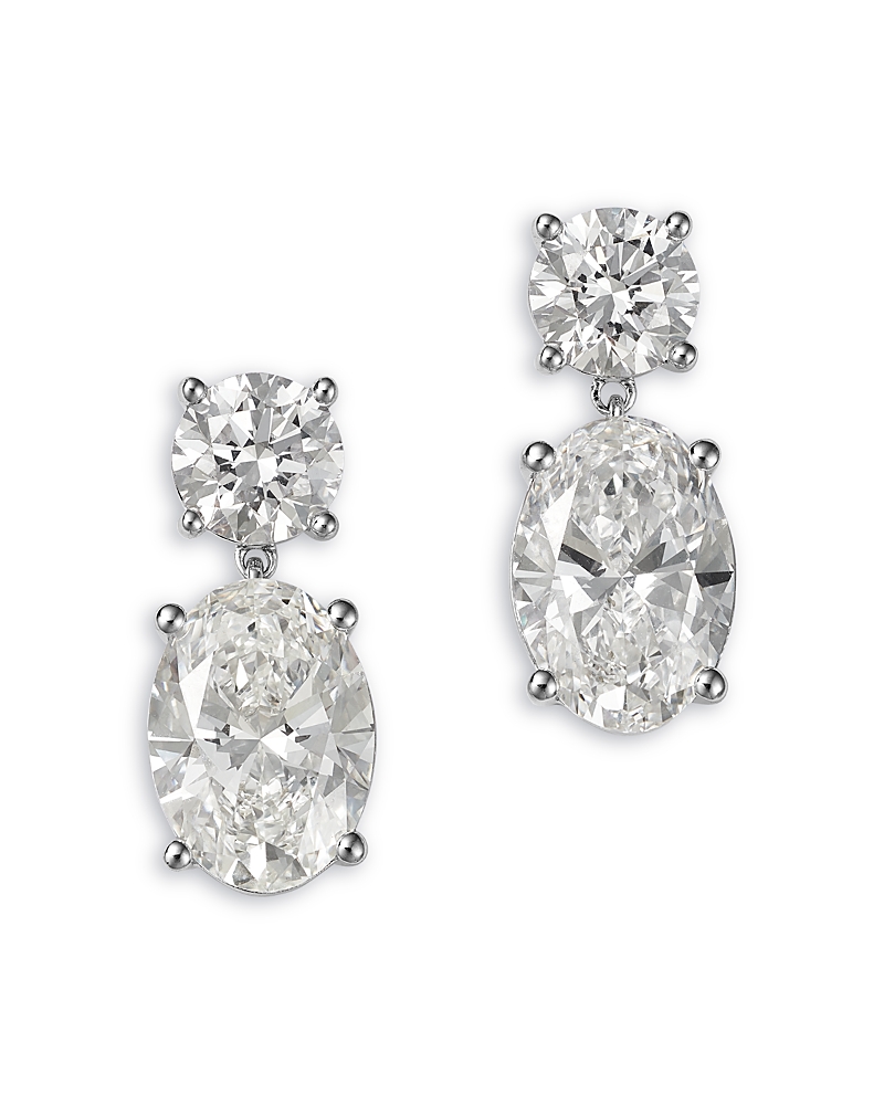 Bloomingdale's Fine Collection Luxe Collection Certified Lab Grown Diamond Classic Drop Earrings in 14K White Gold, 8.0 tcw