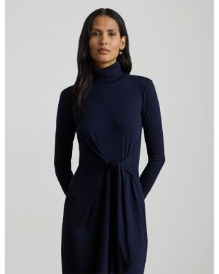 Tie Front Turtleneck Dress - Regular & Petites