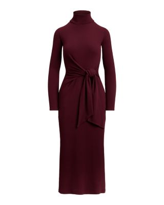 Tie Front Turtleneck Dress -Regular & Petites