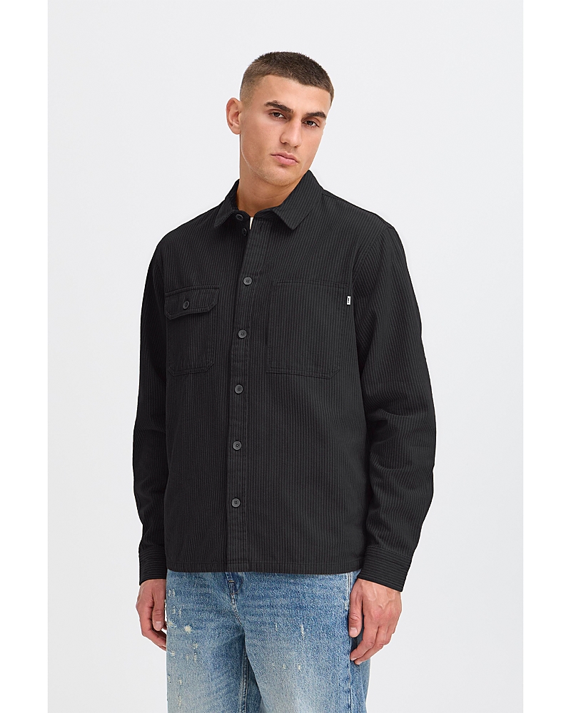 Solid ! Roux Button Up Shirt In Black