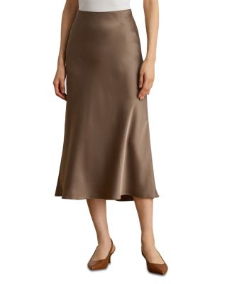 Ralph Lauren - Petite Satin Midi Skirt