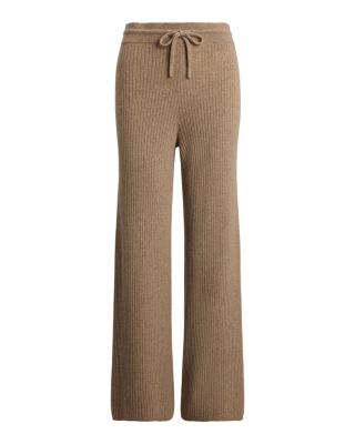 Rib Knit Cashmere Wide Leg Pant