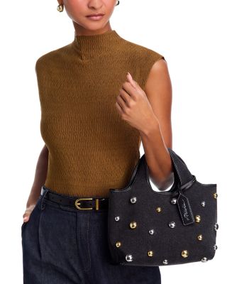 Mini Studded Denim Tote Bag