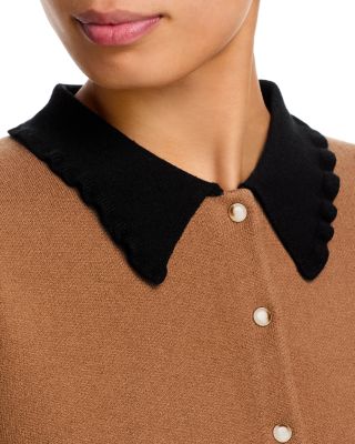 Contrast Collar Cardigan Sweater