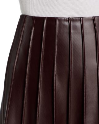 Faux Leather Piped Skirt