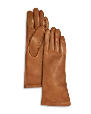 Mid-Length Cashmere Lined Leather Tech Gloves - Exclusive
