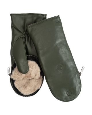 Zip Top Faux Fur Mittens