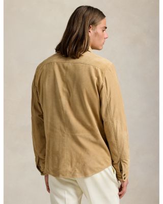 Reversible Suede Taffeta Shirt Jacket